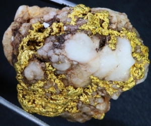34.4 Grams Gold Nugget on Quartz Host Rock LGN 1394